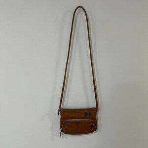 Tignanello Brown Tan Leather Crossbody Bag Small Purse